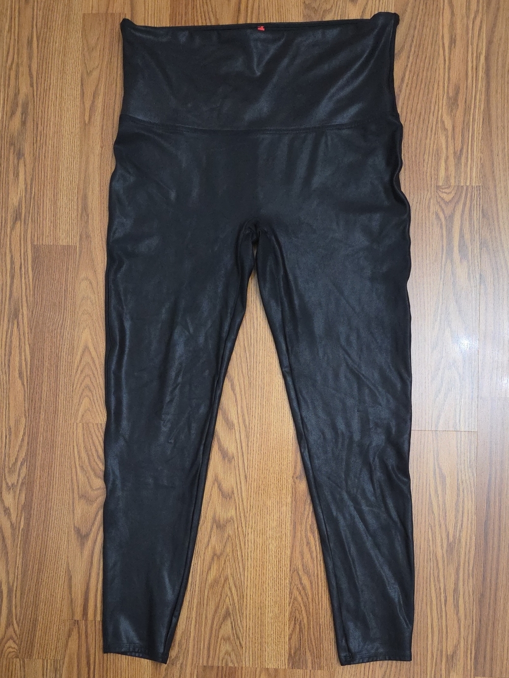 SPANX Black Faux Leather High-Rise Leggings/ 2X